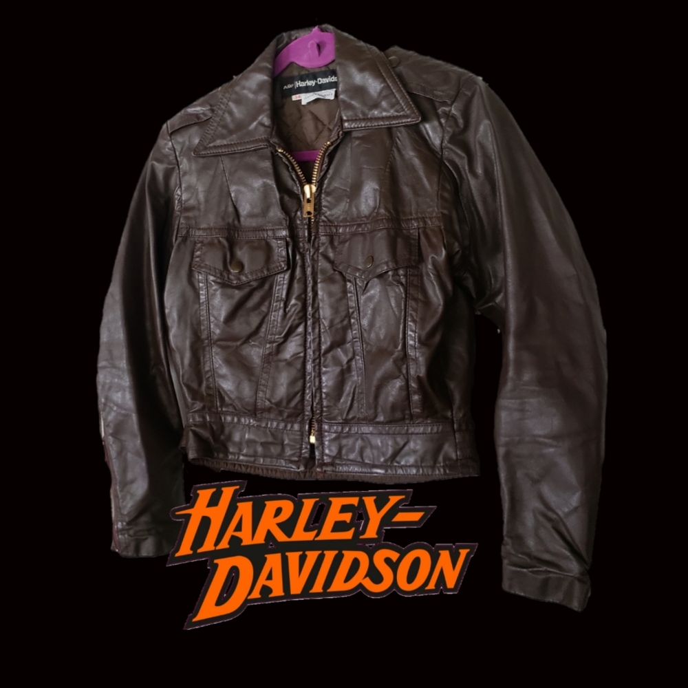 Vintage 70s Harley Davidson Leather Jacket 34 S - Picture 1 of 8
